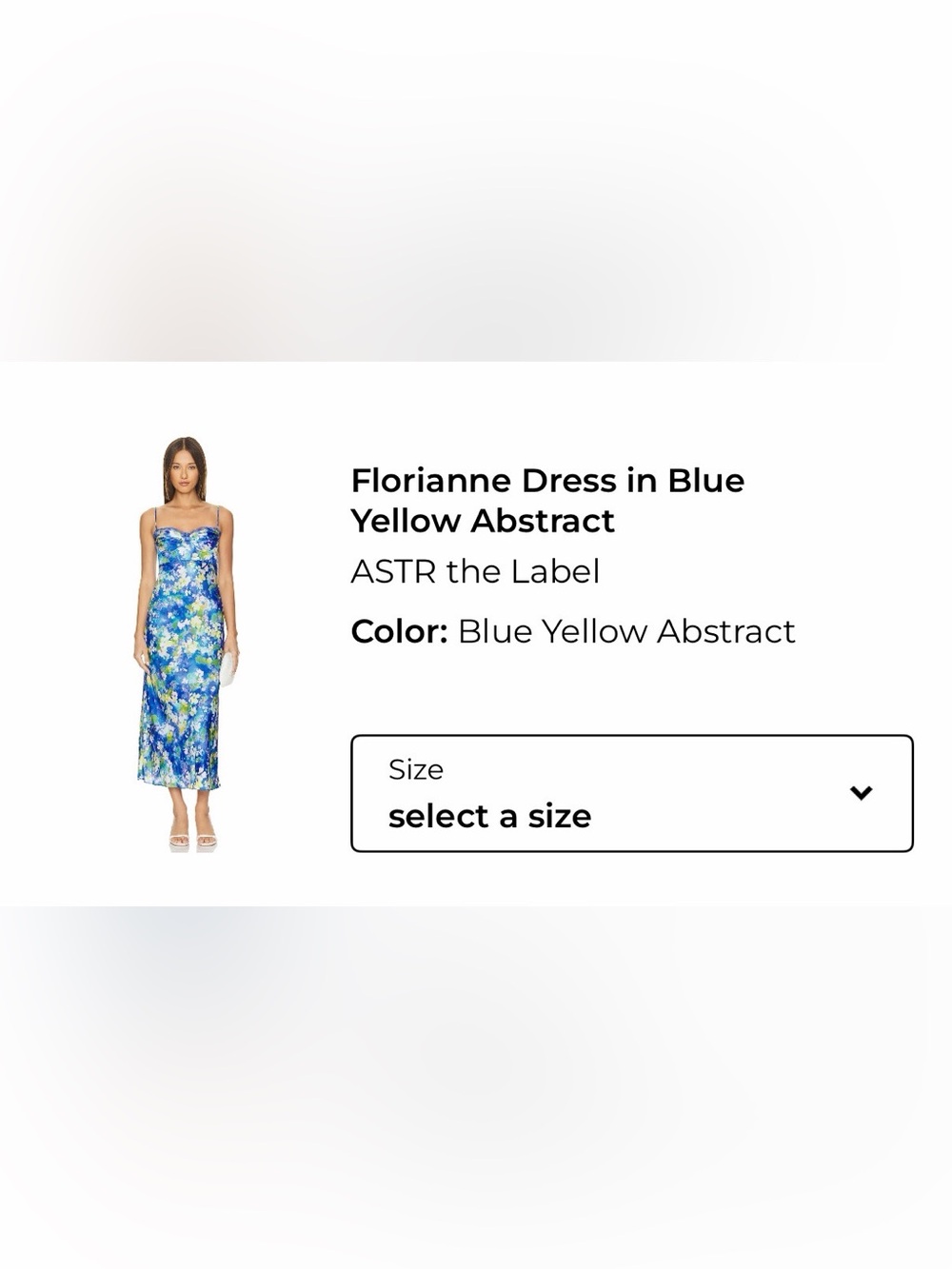 Florianne Dress in Blue Yellow Abstract - ASTR the Label